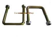 PowrMover  H=11 cm Coude de fixation  Brides en U avec ecrou (2 pièces) (Utilisee)<BR>pour 1XL, Kompact, 1XL automaat, Evo, Evo+, Q-mover Man, Q-mover Auto 